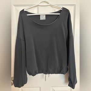 Black/Gray Aerie off the shoulder sweatshirt | Size Large